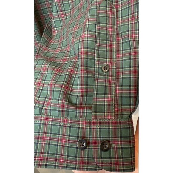 LL Bean Mens Traditional Fit Green Red Plaid Kennebunk Button Down Shirt Sz XXL - Picture 5 of 7
